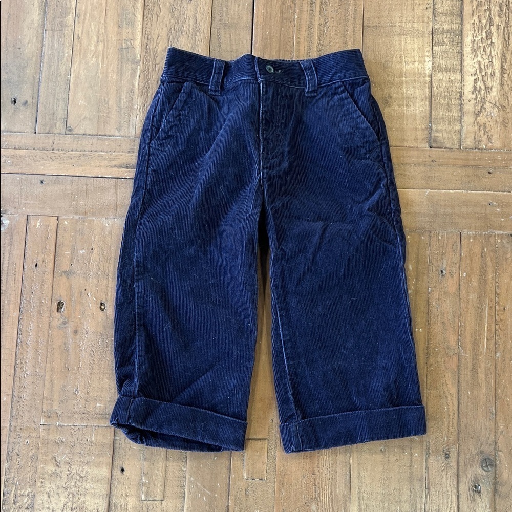 Janie and Jack navy corduroy pants 18-24 months roll cuff pull on